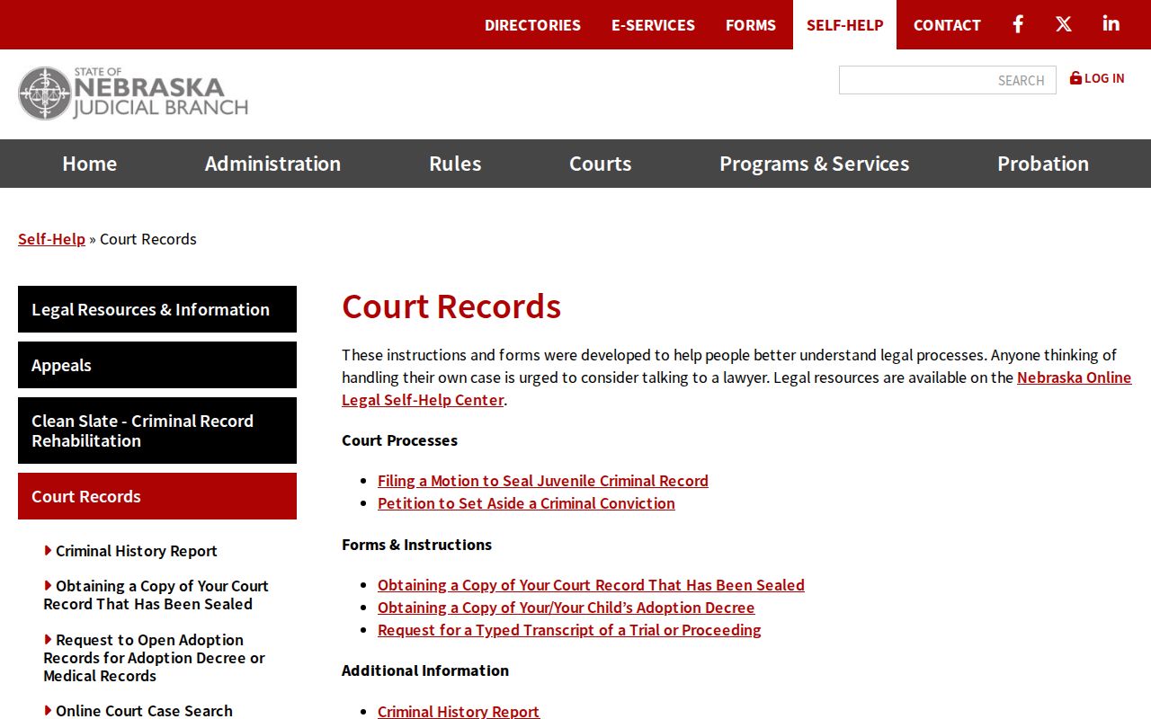 Nebraska court records help for Cheyenne County case files