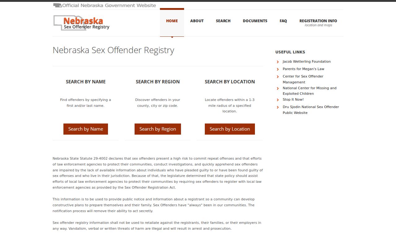 Cheyenne County sex offender registry search modes